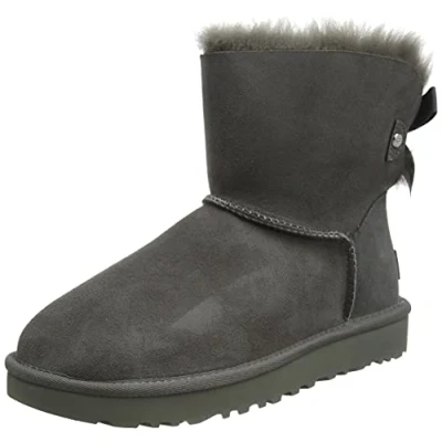 Imagen de UGG Women&#039;s Mini Bailey Bow Evergreen Fashion Boot para Mujer, Grey, 38 EU