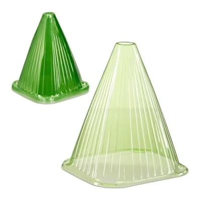 Imagen de Relaxdays Sombrero Pack de 10 Cubiertas para Plantas, Mini Invernaderos Cono, 22 x 19 cm, Campanas Protectoras, Verde