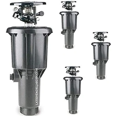 Imagen de Suinga 4 x ASPERSOR AGRICOLA Impacto emergente MaxiPou 6 13 m 1/2&quot;. Circular y Ajustable, Negro