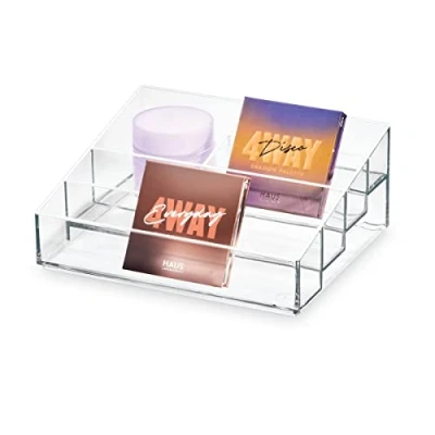 Imagen de iDesign esmaltes de uñas y pintalabios, Organizador Maquillaje la colección Exclusiva Sarah Tanno, Caja plástico con 5 apartados Distintos, Transparente, 16,5 x 20,1 8,2