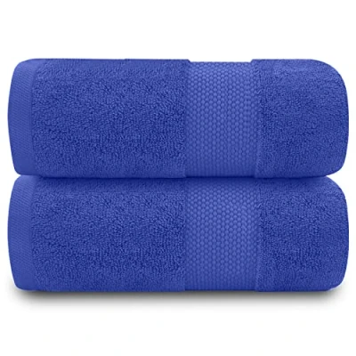 Imagen de GC GAVENO CAVAILIA Toallas de baño 700 g/m², Paquete 2 Grandes, Juego algodón Egipcio, Secado rápido, Tacto Suave, Azul Cobalto, 90 x 140 cm