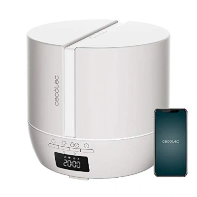 Imagen de Cecotec Difusor de aromas PureAroma 550 Connected Sand. Capacidad 500ml, Pantalla LED, Altavoz, Control por bluetooth, App, Temporizador 12h, 3 Modos funcionamiento, Cobertura 30m2