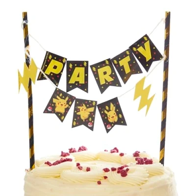 Imagen de Amscan 9917118 Decoración para tarta de cumpleaños infantil con banderines Pokémon