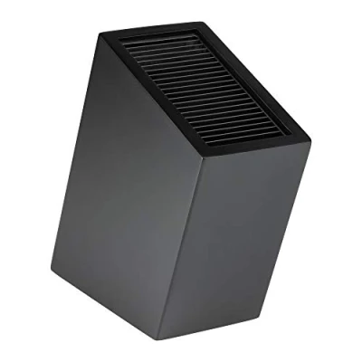 Imagen de Rockingham Forge Sloping Matt Black Universal Knife Block, 20 Slots for Knives up to 20cm Blade Length, 27cm