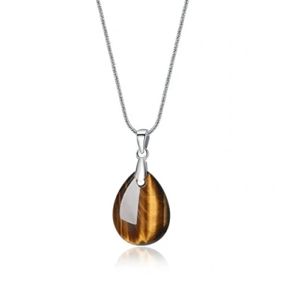 Imagen de COAI Collar de Acero Inoxidable con Colgante Gota Agua Ojo Tigre