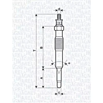 Imagen de MAGNETI MARELLI 062900017304 Bujía de precalentamiento 11V 10A M10X1 RENAULT: CLIO 2, Kangoo I, I Express