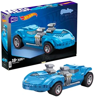 Imagen de Mega Hot Wheels Coleccionistas Twin Mill Coche de Juguete Bloques construcción, 600 Piezas, 10 años (Mattel HKV07)