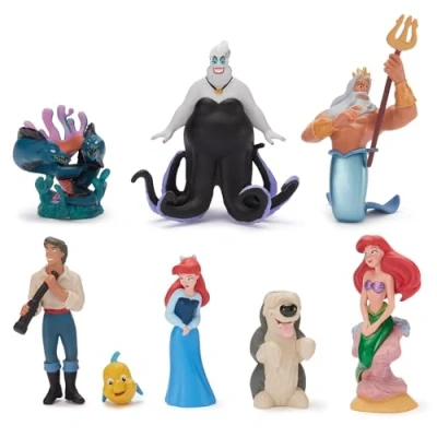 Imagen de Disney Store Official, La Sirenita, Set de figuritas, 8 figuritas Ariel, Rey Tritón, príncipe Éric, Úrsula, Flounder, MAX, Flotsam y Jetsam, a Partir 3 años