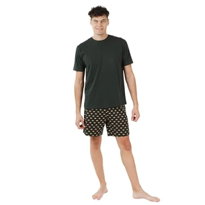 Imagen de TRAMAS+ Pijama Hombre Verano, Conjunto de Camiseta Manga Corta y Pantalon Corto, Cómodo Fresco XXL, Nino Verde