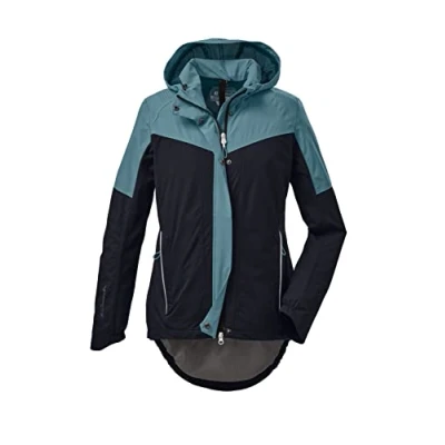 Imagen de Killtec Women&#039;s Chaqueta funcional con capucha y protección contra salpicaduras, plegable, impermeable KOS 27 WMN JCKT, dark navy, 42, 38292 000