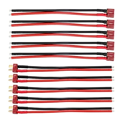 Imagen de RUIZHI 5 Pares Decano Style T Plug Connector Conector Hembra y Macho con 14AWG Cable de Silicona para RC Lipo Batería Drone