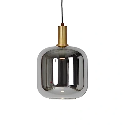 Imagen de Qazqa Diseño Lámpara colgante negra con cristal dorado y ahumado incluido PUCC Zuzanna/Acero Redonda Adecuado para LED Max. 1 x 3.5 Watt