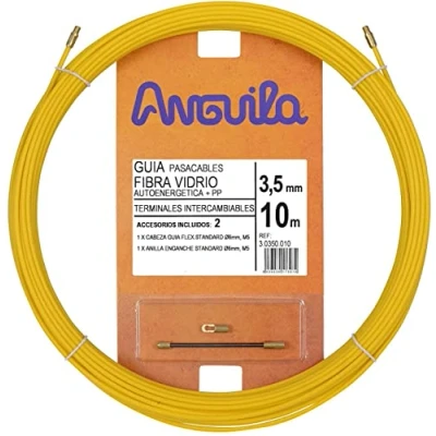 Imagen de Anguila Guía Pasacables Fibra de Vidrio Reforzada + Propileno Terminales Intercambiables Color Amarillo Diámetro 3,5mm 10 metros