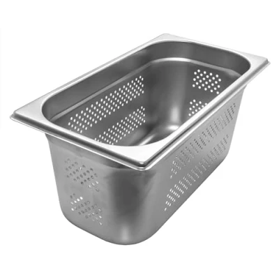 Imagen de AcMax GN 1/3 Recipiente para gastronomía, acero inoxidable, 5,7 litros, profundidad de 150 mm, perforada
