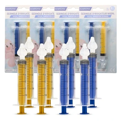 Imagen de Bornova Kit de 8 jeringa lavado nasal bebe adulto aspirador para jeringuilla sacamocos suero fisiologico irrigador pack recien nacido Sin BPA ni Ftalatos