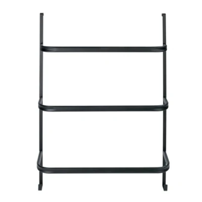 Imagen de WENKO Toallero para Puerta Irpinia Negro con 3 Barras toalleras, Simplemente colgarlo en la o Pared de Cabina Ducha