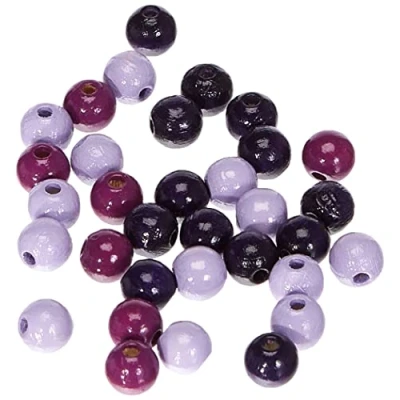 Imagen de Rayher 12204258 Mezcla de Perlas Madera, Tonos morados., 8mm ø