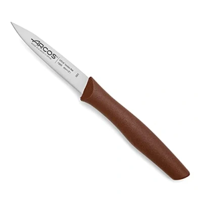 Imagen de Arcos Serie Nova Cuchillo Mondador Hoja de Acero Inoxidable 85 mm Mango Polipropileno Color marrón