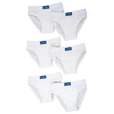 Imagen de Ellepi Braguitas de bebé algodón elástico 6 Piezas Ropa Interior para niños 2 3 4 5 7 8 9 10 11 12 Color sólido (2 años, Blanco)