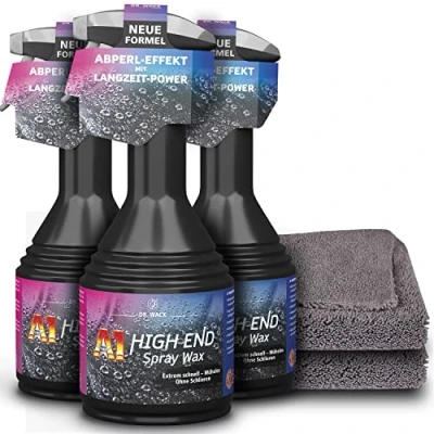 Imagen de detailzone Dr. Wack A1 HIGH END Spray Wax Sellador de barniz + 2 gamuzas microfibra 520 GSM