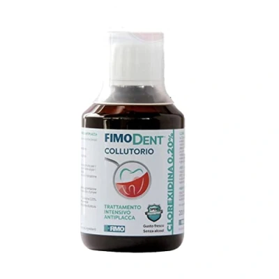 Imagen de Fimodent enjuague bucal Clorhexidina 0,20% con SPDD (Sistema de protección discromia dental) y agradable sabor a menta Tratamiento antiplaca antibacteriano prolongado 200ml