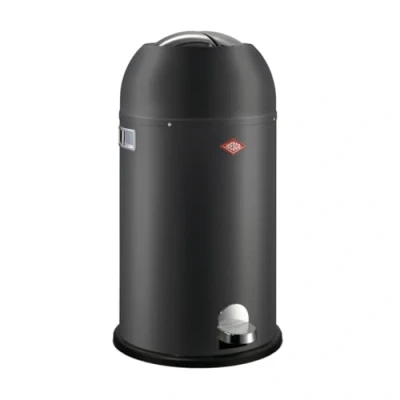 Imagen de WESCO Kickmaster Cubo de basura en color grafito mate, chapa acero con recubrimiento polvo, amortiguador integrado, 33 litros volumen, gran ranura