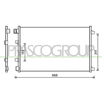 Imagen de PRASCO DS710C001 Condensador 15 Aluminio 600 R 134 a NISSAN: Qashqai / Qashqai+2 I