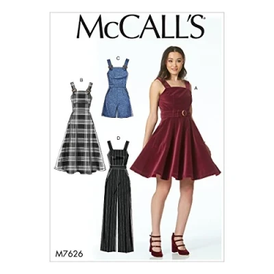 Imagen de McCall&#039;s MCCALL 7626 D5 Patrón para Vestidos de Mujer, cinturón, Mameluco y Mono, Tallas 12 20, Pañuelo, Multicolor, 17.00 x 0.5 0.070 cm