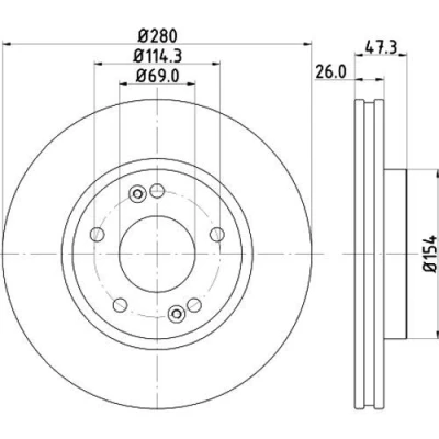 Imagen de HELLA PRO High Carbon 8DD 355 129 711 Disco de freno HYUNDAI: i30 I Hatchback, Coupe II, Tucson, KIA: Sportage cee‘d CARENS 3