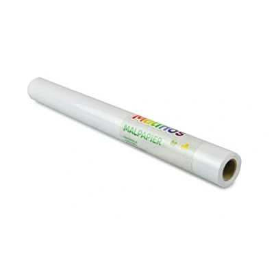 Imagen de MALINOS Papierrolle 10m Rollo de Papel, 45 cm x 10 Metros para Pintar, Color Blanco (301033)