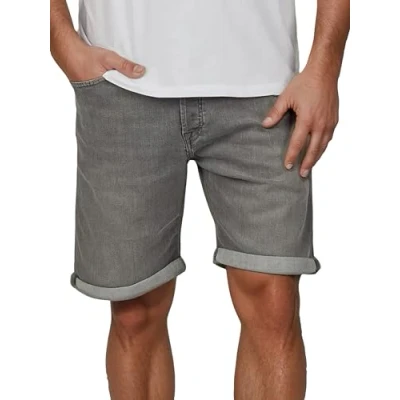 Imagen de JACK &amp; JONES JJIRICK Pantalones cortos para hombre, elásticos, corte regular, bermudas, verano, vaquero, monocolor, negro, azul, S, M, L, XL, XXL, Grey Denim (12281169), S