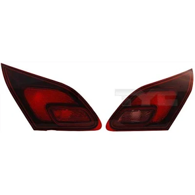 Imagen de TYC 17 0285 11 2 Piloto trasero derecha Parte interior oscuro gris humo sin portalámparas OPEL: Astra J Hatchback