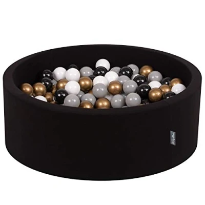 Imagen de KiddyMoon 90X30cm/300 Bolas ∅ 7Cm Piscina De para Ninos Hecha En La UE, Negro:Blanco/Gris/Negro/Oro