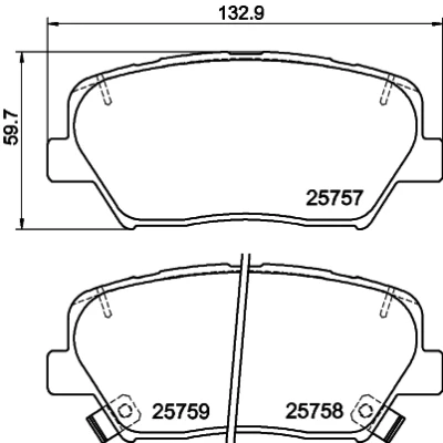 Imagen de HELLA 8DB 355 020 871 Juego de pastillas freno con avisador acústico desgaste accesorios KIA: CARENS 4, SORENTO 2, HYUNDAI: SANTA FE 3