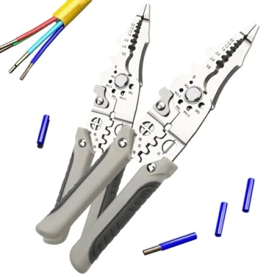 Imagen de 2024 New Arrival Multifunctional Wire Stripper Crimper Cable Cutter Plier, Tool, Electrical Disconnect Pliers, Special for Electrician (2PCS)