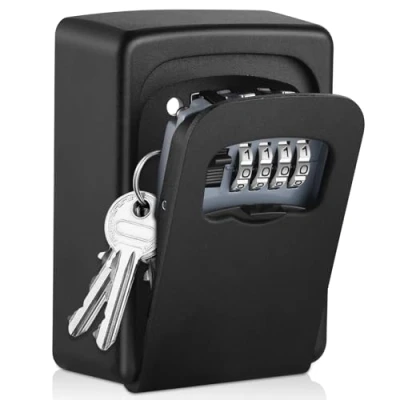 Imagen de SINZUX Caja Fuerte Llaves Exterior, Montado en la Pared de Seguridad para Llaves, con Codigo Impermeable Guardar Forma Segura Llaves,Llaves Coche,Tarjetas Crédito