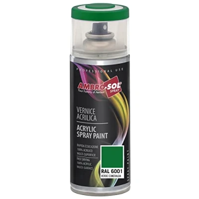 Imagen de AMBRO SOL Pintura acrílica en spray, color Verde Blanco, RAL 6019, resultado profesional múltiples superficies, exteriores e interiores, 400 ml