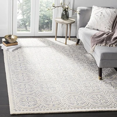 Imagen de Safavieh &quot;Marina con Textura área Alfombra, luz Azul/Marfil, 76 X 243 1,6 cm PPPP, Lana, Silver/Ivory, 152