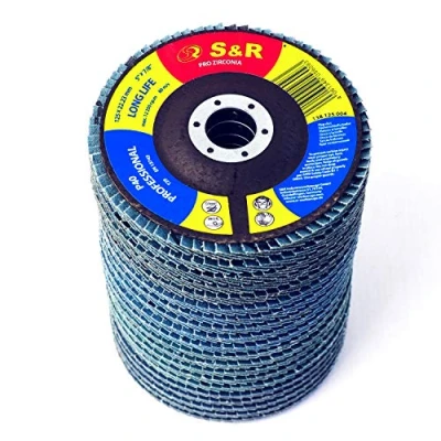 Imagen de S&amp;R Discos de Láminas 125mm Lija Metal, Acero Inox, Madera (20 x P40, P60, P80, P120)