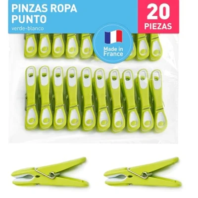 Imagen de culiclean Pinzas de la Ropa sin impresión diseño Resistente en Eco Punto 20x Verde Green, robustas Soft Grip Clip a los Rayos UV