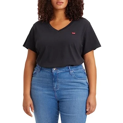 Imagen de Levi&#039;s Plus Size V Neck Tee, Mujer, Caviar, 4XL