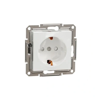 Imagen de Schneider Electric Asfora EPH2970221D enchufe Schuko (16 A, protección táctil, de contacto, terminales tornillo, empotrado), color blanco