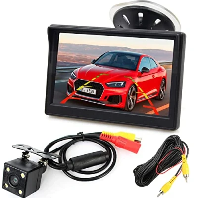 Imagen de 12 V 24 5 Pulgadas HD LCD Monitores Coche Auto estacionamiento Sistema w/4 Leds visión Nocturna Trasera Impermeable cámara de Reserva Marcha atrás