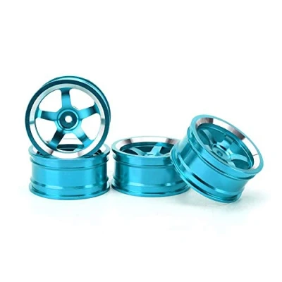 Imagen de Tbest 4 unids RC buje de la Rueda del Coche, 1/10 aleación Aluminio Adaptador Cubo adaptadores Ruedas Conjunto para 94123 Torre Drift Coche(Azul)