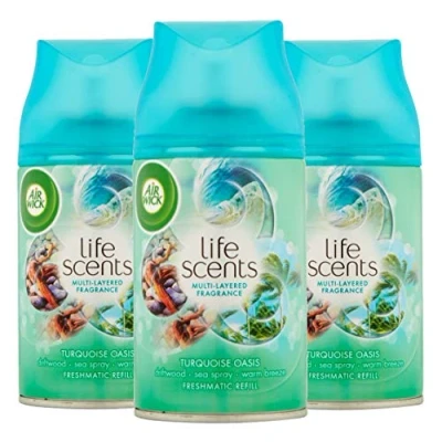 Imagen de Air Wick Freshmatic Recambios Fragancia Oasis Turquesa Ambientadores de hogar Recambio automatico Casa ola a flor pack 3 x 250 ml