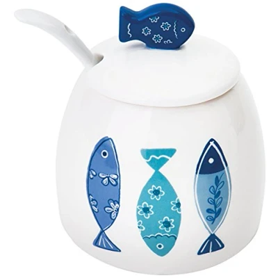 Imagen de Excelsa Ocean formaggera/azucarero, 200 ml, cerámica, Blanco/Azul