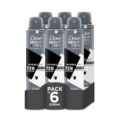 Imagen de Dove Men+Care Aerosol Para Hombre Invisible Dry 72h 150 ML, pack de 6 unidades