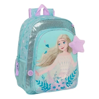 Imagen de FROZEN II HELLO SPRING Mochila Escolar Niño, Infantil, Adaptable a Carro, Ideal para Niños en Edad Escolar, Versátil, Calidad y Resistencia, 33x14x42 cm, Color Azul Claro