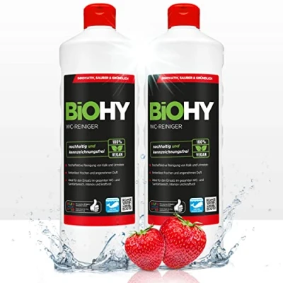 Imagen de BiOHY WC limpiador (2 botellas de 1 litro) Gel viscoso, concentrado ideal contra las escamas orina (WC Reiniger)