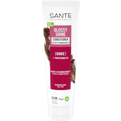 Imagen de SANTE Naturkosmetik Glossy Shine Conditioner Acondicionador vegano de extracto hoja abedul orgánico para cabello brillante y flexible, fórmula cuidado suave con delicado aroma a coco, 150